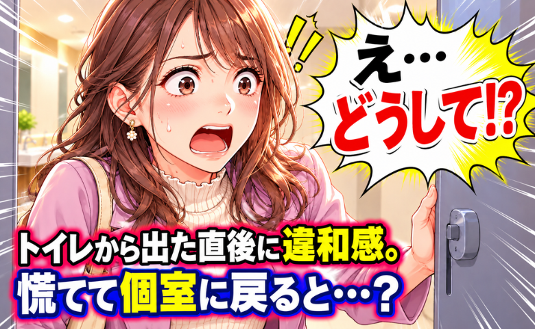 「あれ、何か変？」生理中、トイレを出た直後に違和感…慌てて戻った個室で目にしたものとは！？