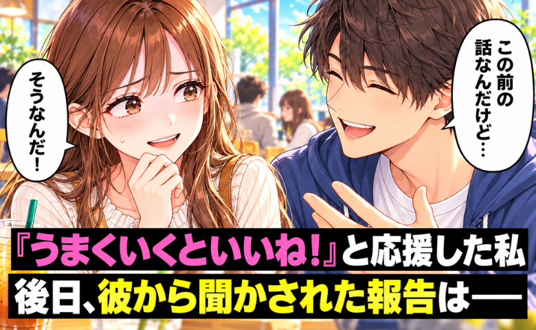 密かに惹かれていたゼミ友から恋愛相談。「うまくいくといいね」強がってした発言に…後悔