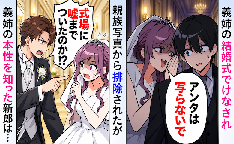 義姉「中卒のブサイクは引っ込んでて」結婚式の親族写真から僕を除け者に⇒新郎が下した決断とは！？