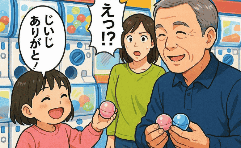 娘と義父が手をつないでガチャコーナーへ→5分後「どうして…？」うれしそうな娘の手を見て驚いた！