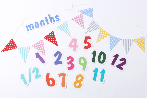 3COINS子ども用フォトアイテム_ペーパーフラッグ数字セット