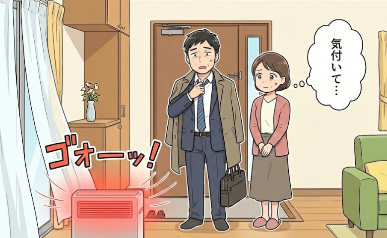 「ゴオーッ！」夫の帰宅で空気清浄機の赤ランプ点灯！機械からのメッセージに気付かない夫に妻は