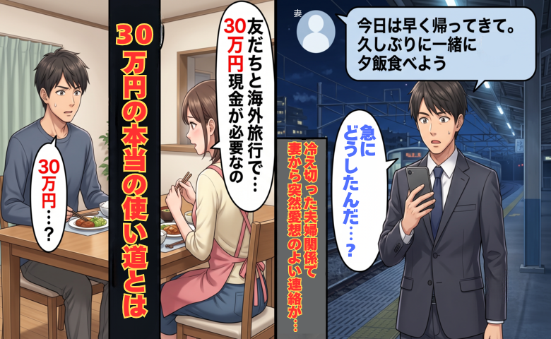 「旅行に行くから30万円ちょうだい」現金を求める妻に違和感…夫が離婚を決意した本当の使い道