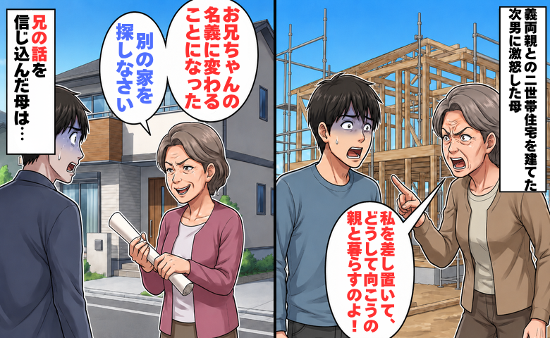 「私より妻の親を選ぶの？」二世帯住宅を建てた次男に激怒した母。長男を信じ続けた末路
