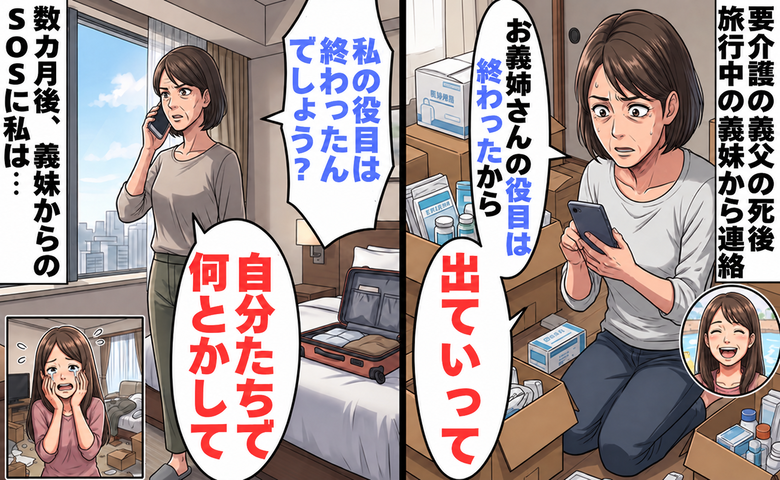 「役目は終わり」義父の死後、介護を担っていた私を追い出した義家族。お望み通り出ていった結果