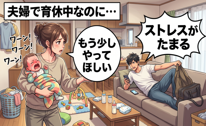 「ストレスがたまる…」少しの家事で満足そうな夫。家事分担を求めた私に育休夫が放ったひと言【体験談】