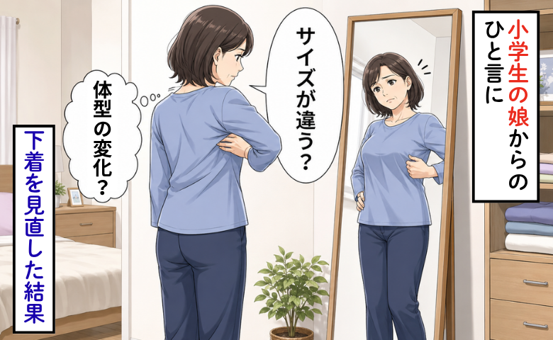 小学生の娘「ママの背中に線が付いている！」鏡を見るとくっきり。40代が下着を見直した結果