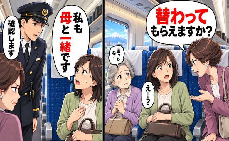 新幹線で「母が高齢なので席を替わって」と言われ困惑→「私も母と一緒で」と伝えると返ってきた言葉は