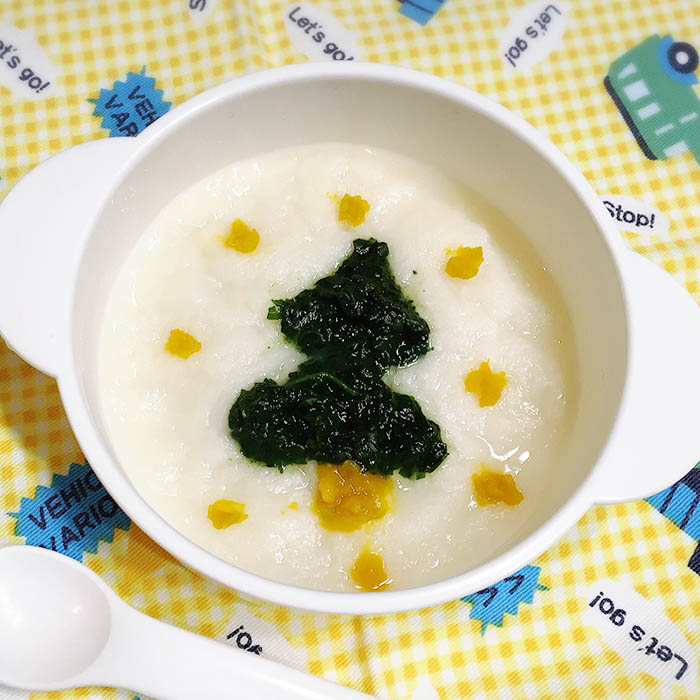 【離乳食中期】クリスマスパンがゆ