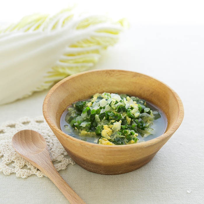【離乳食中期】白菜の卵黄煮