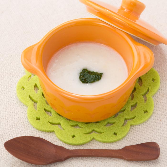 【離乳食初期】ほうれん草と鯛のおかゆ
