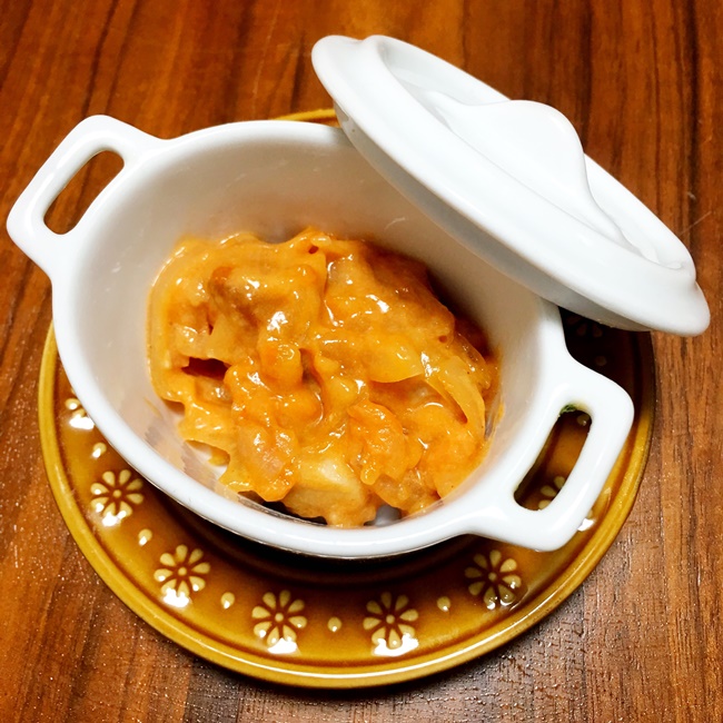 【離乳食後期】鶏肉のトマトクリーム煮