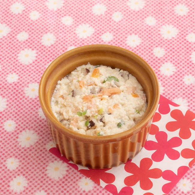 【離乳食】鮭のけんちん蒸し