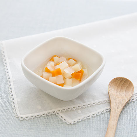 【離乳食後期】コロコロ根菜の煮物