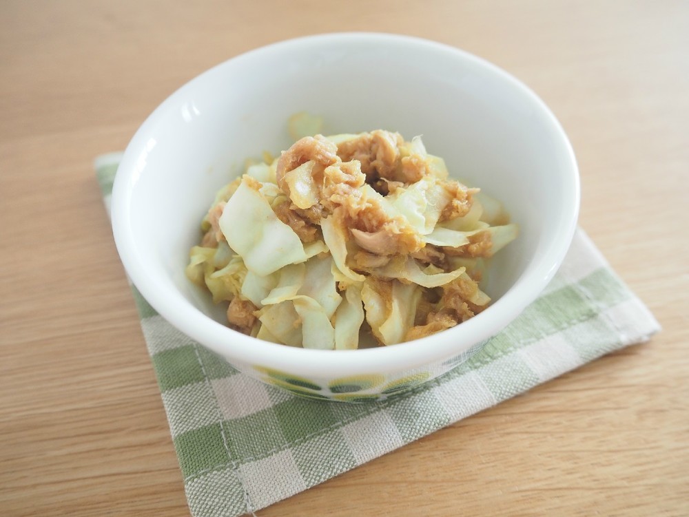 【離乳食後期】キャベツとツナのレンジ蒸し