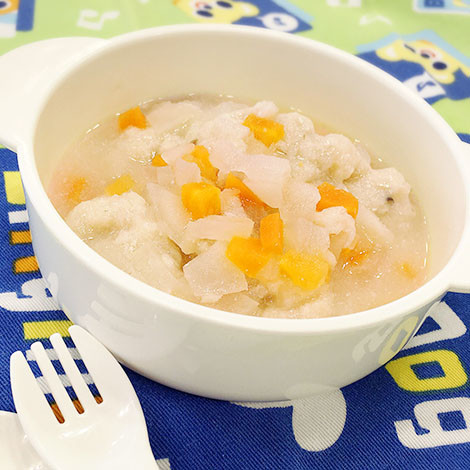 【離乳食中期】白身魚のふわふわ団子スープ