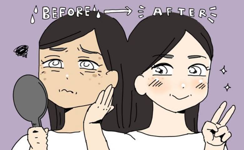 シミ対策をした女性