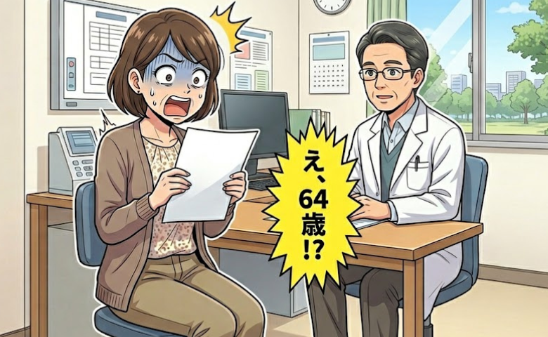 骨密度検査の結果に驚く女性のイメージ