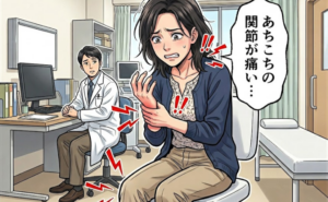 関節の痛みに悩む女性のイメージ