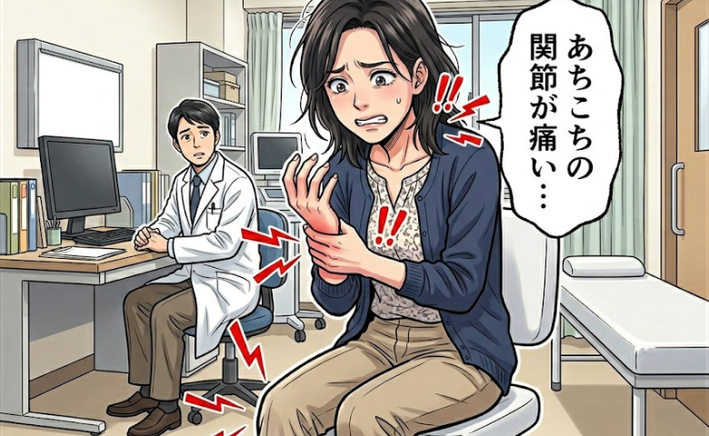 関節の痛みに悩む女性のイメージ