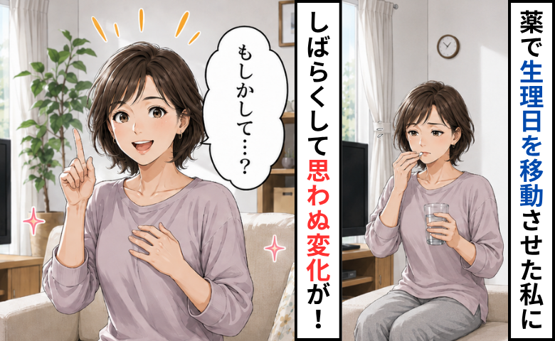 薬で生理日を移動させた女性が思わぬ変化に気付いたイメージ