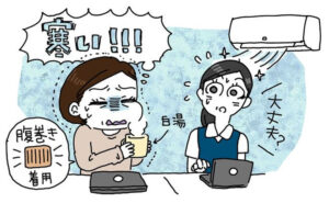 更年期症状の「寒け」に悩む女性のイメージ