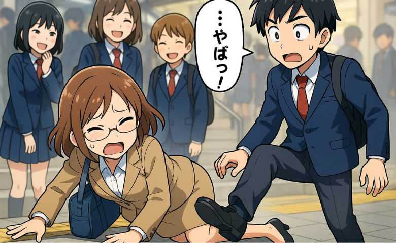 「やばっ！」電車通勤中に転倒…笑い声とやさしい声が交錯した朝の出来事とは【体験談】