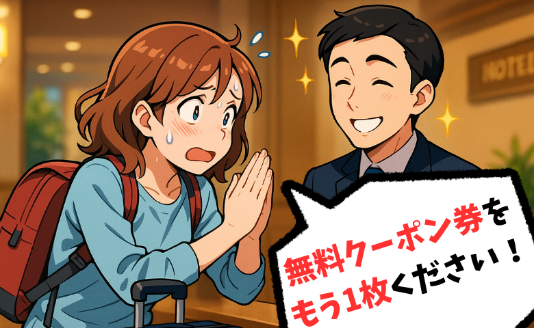 「もう一枚ください」ホテルでクーポンをおねだりした直後、荷物から出てきた物に絶句！