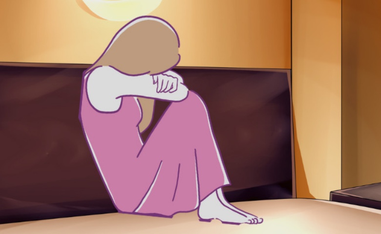 一人で悩む女性