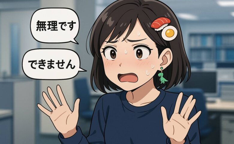 職場で禁止されている装飾を続けるパート女性