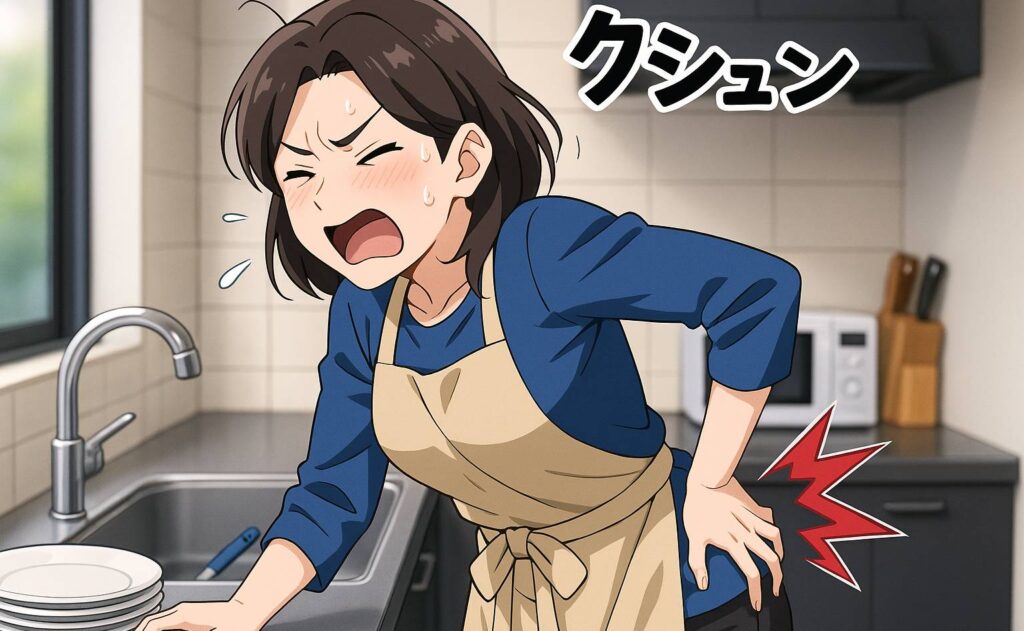 くしゃみ4回の後、激痛で動けなくなった女性