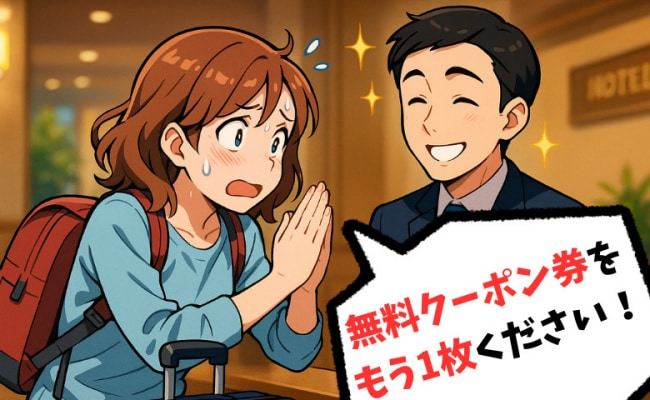 クーポンをねだる女性