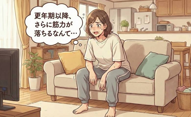 更年期に筋力が落ちると知ってショックを受けている女性