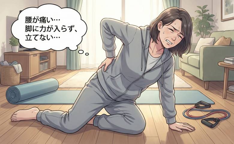 腰を痛めた女性