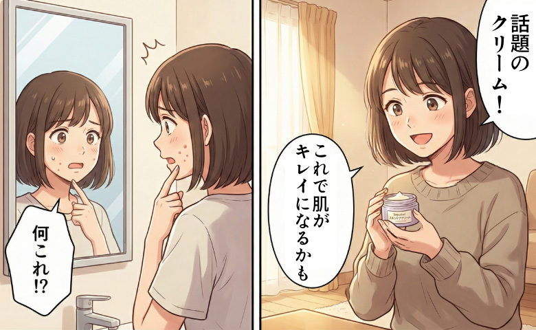 「なんかかゆい」SNSで話題の海外製クリームを使った私。1週間後、頬に現れた赤いポツポツの正体は
