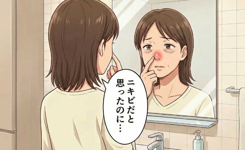 「ニキビじゃないの？」鼻のできものが腫れ、営業活動にも支障が出た私。意を決して病院を訪れた結果
