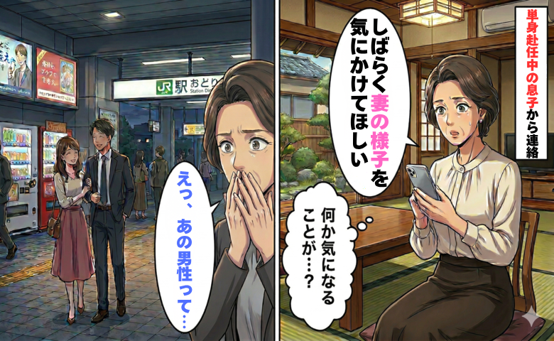 単身赴任中の息子から意味深な連絡が来て、驚く母