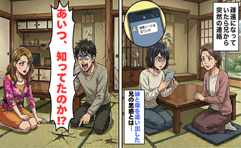 母と妹から実家を奪った兄が、家の不調に気付く様子