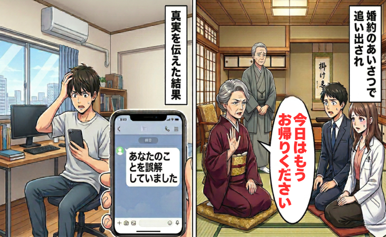 結婚あいさつで相手の男性を追い出そうとする義母