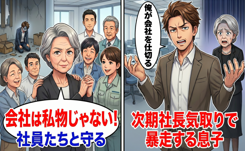 亡き夫の会社で、次期社長気取りの振る舞いをする息子