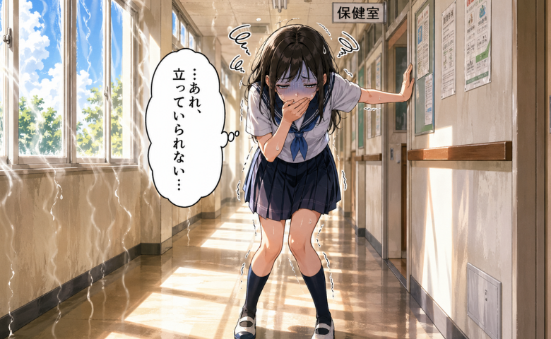 体調不良の高校生のイメージ