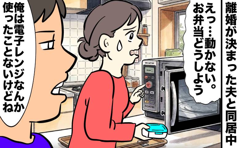電子レンジが壊れて困っている女性