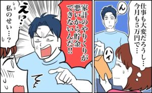 家計のやりくりに文句を言う夫