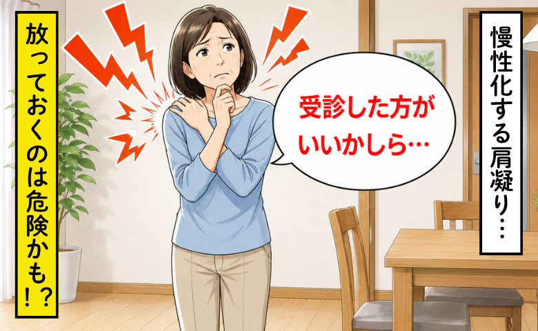 つらい肩凝りに悩む女性のイメージ