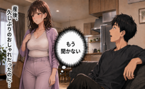 産後、久しぶりにおしゃれをした妻