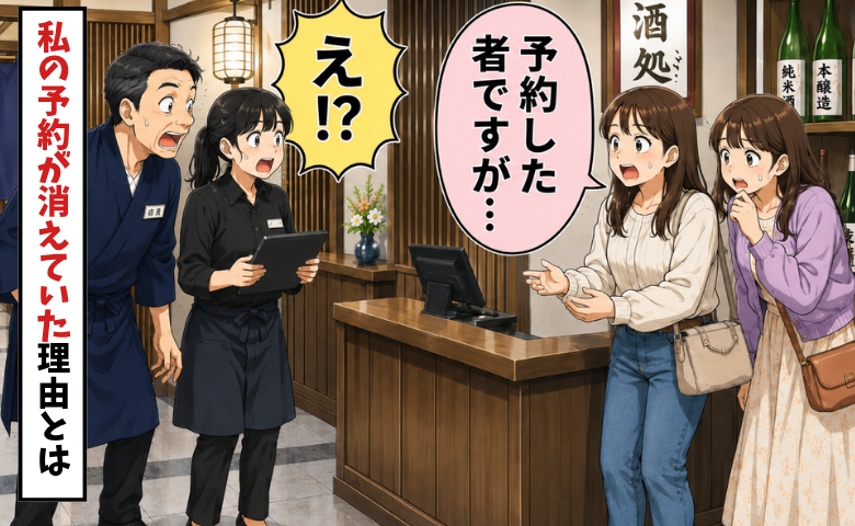 予約した店に向かったところ、予約が通っていなかった女性のイメージ