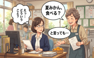 職場の先輩に「夏みかん、食べる？」と聞かれた女性