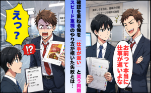 仕事が遅いと笑う同期