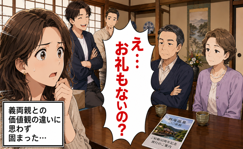 義両親との価値観の違いに固まる女性