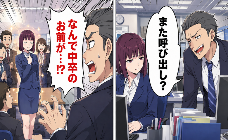 中卒の社員を見下す同期